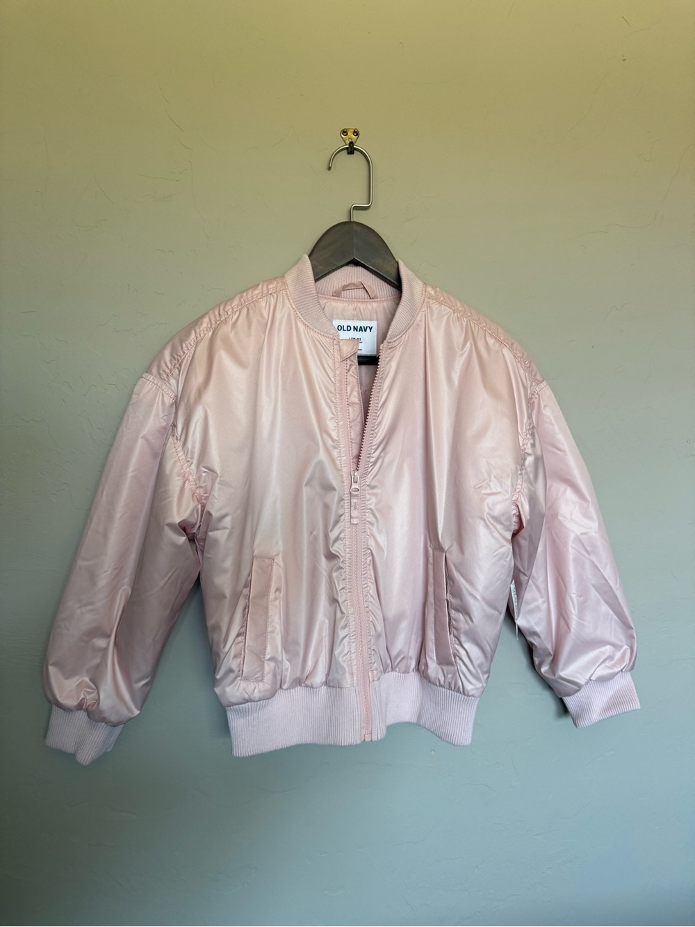 Old Navy Pale Pink Satin Bomber Jacket